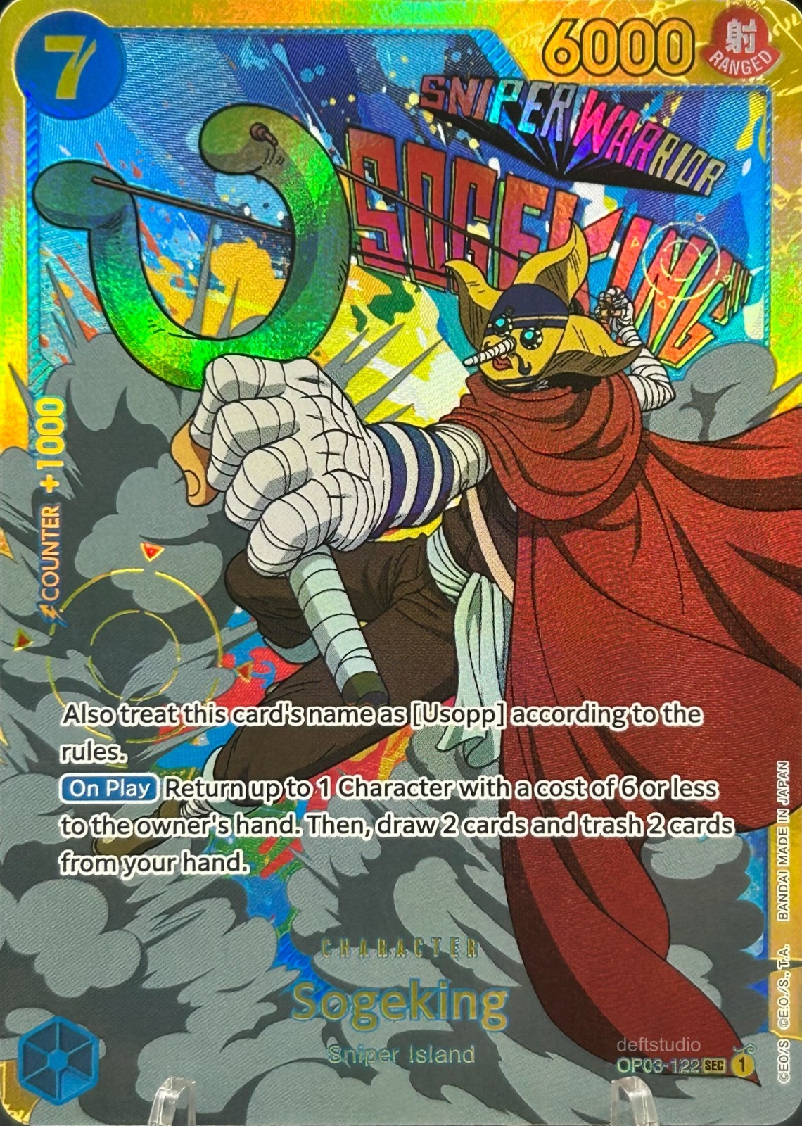 • Sogeking • OP03-122 Alt Art SEC Holo Foil Pillars of Strength One Piece TCG NM • Sogeking • OP03-122 Alt Art SEC Holo Foil Pillars of Strength One Piece TCG NM