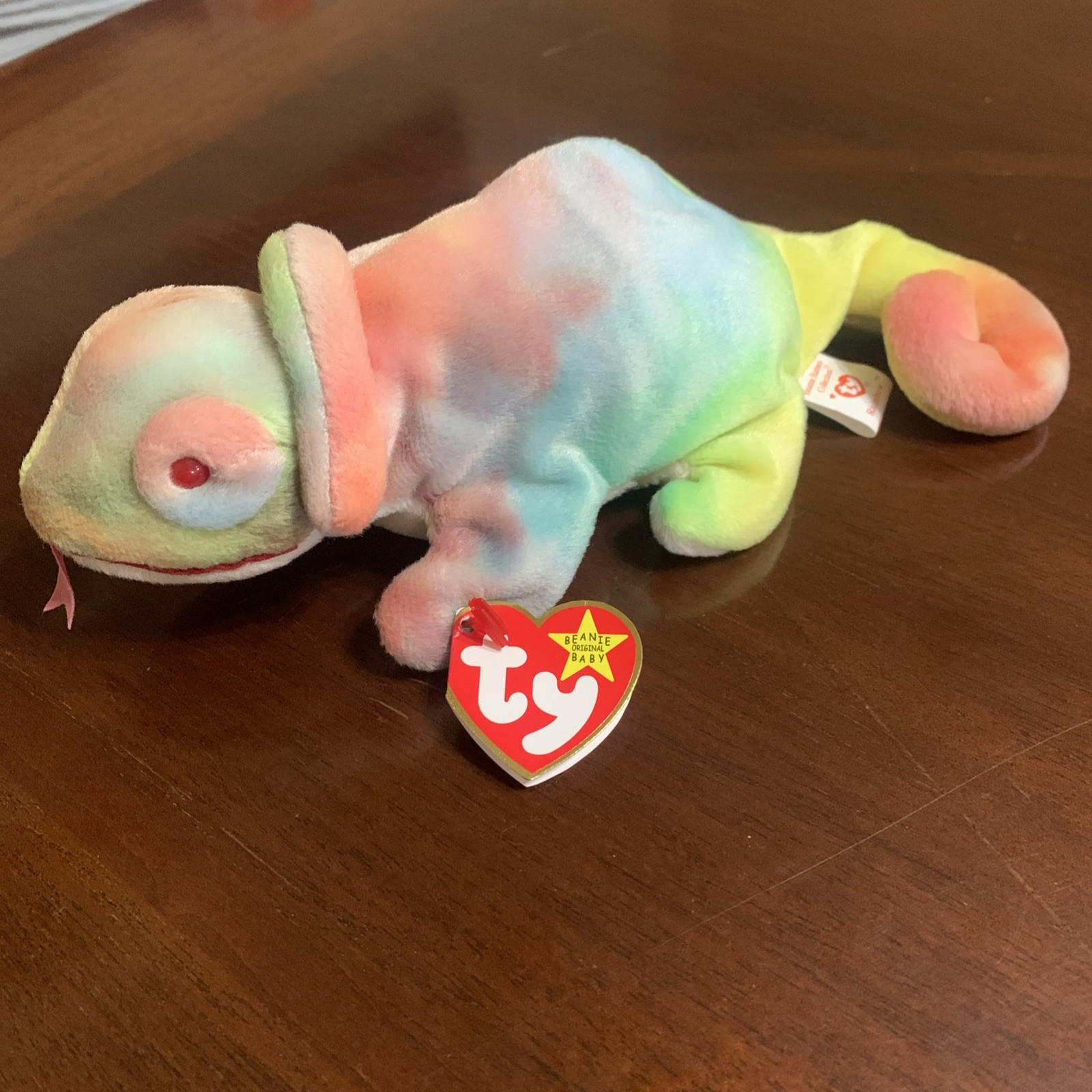*Very Rare Errors* Ty Beanie Baby 9 inch Rainbow The Iguana Chameleon Toy *Very Rare Errors* Ty Beanie Baby 9 inch Rainbow The Iguana Chameleon Toy