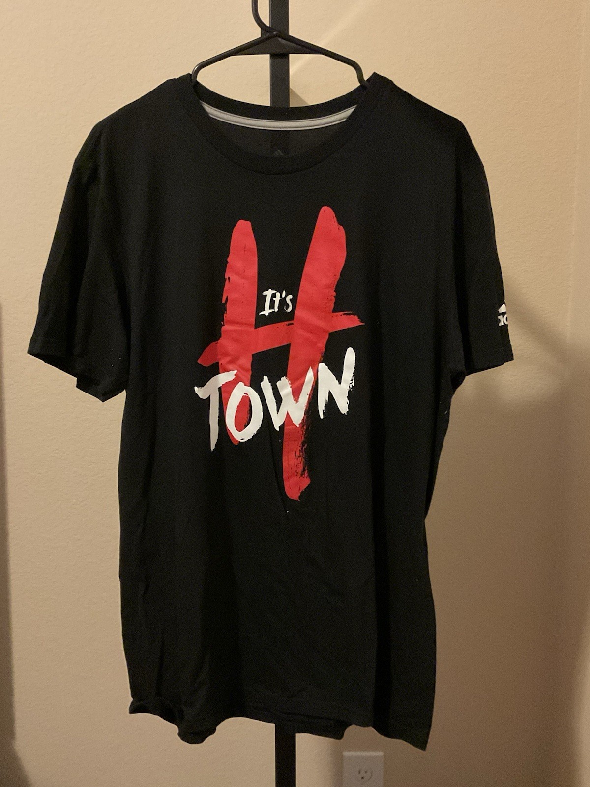 Adidas Houston Rockets T-Shirt Mens Large Black Its H-Town Climalite Performance