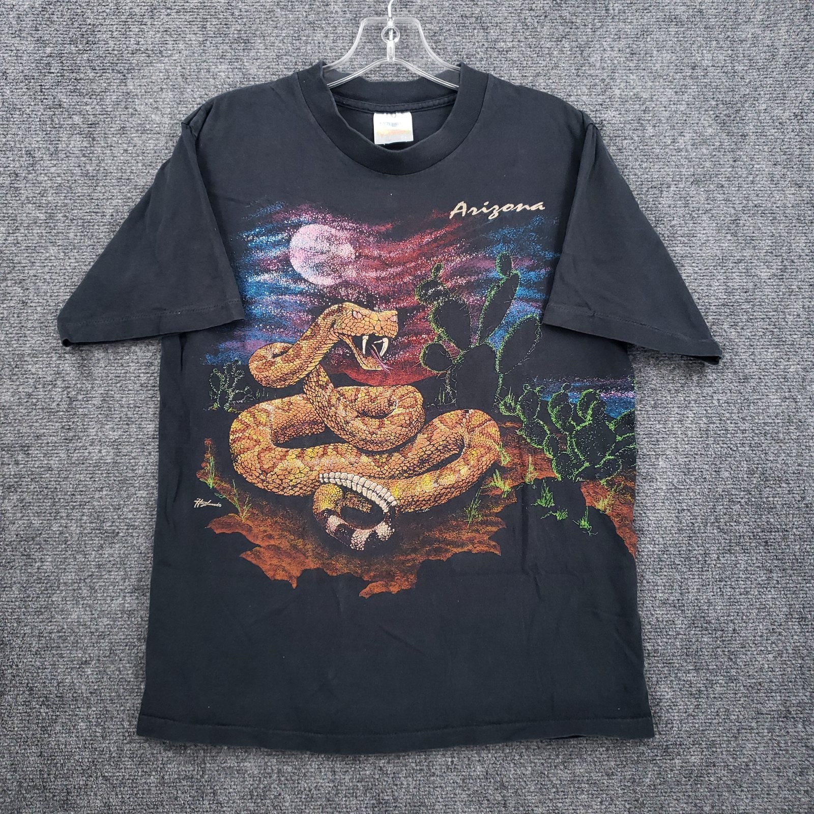 VINTAGE Hazelwood Rattlesnake Arizona Wildlife Graphic T Shirt Mens M Medium