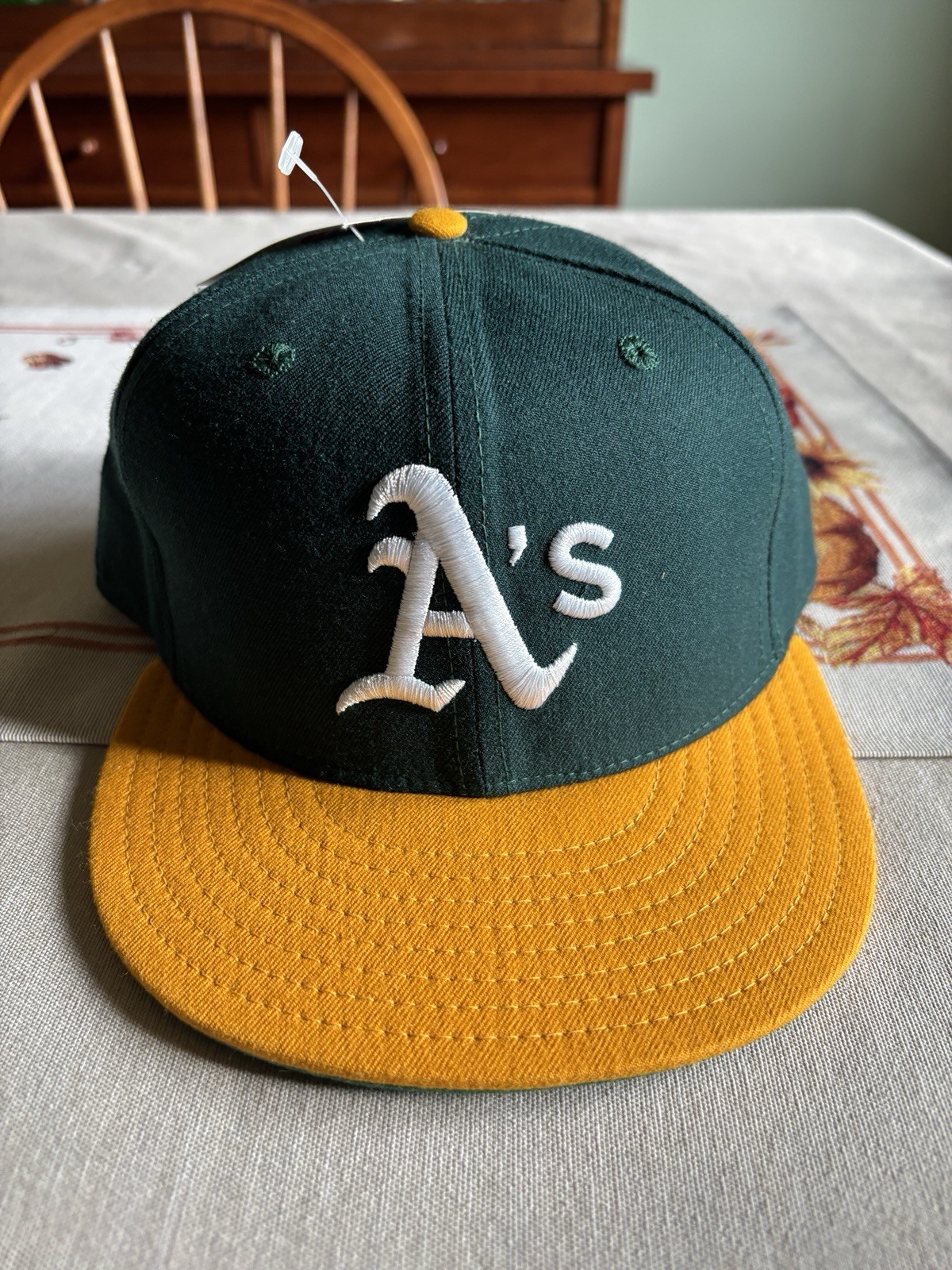 Vtg New Era Oakland A’s Diamond Collection Pro Model Hat Size 7 5/8. Made In USA