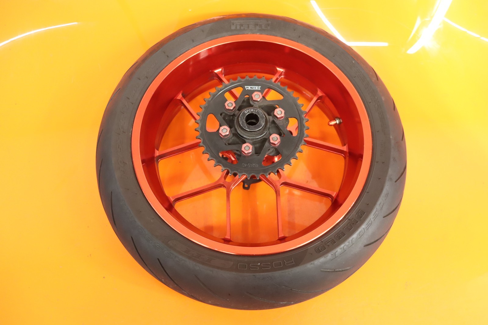 2011-2015 KAWASAKI NINJA ZX10R CZ USA STRAIGHT REAR FORGED WHEEL BACK RIM W TIRE