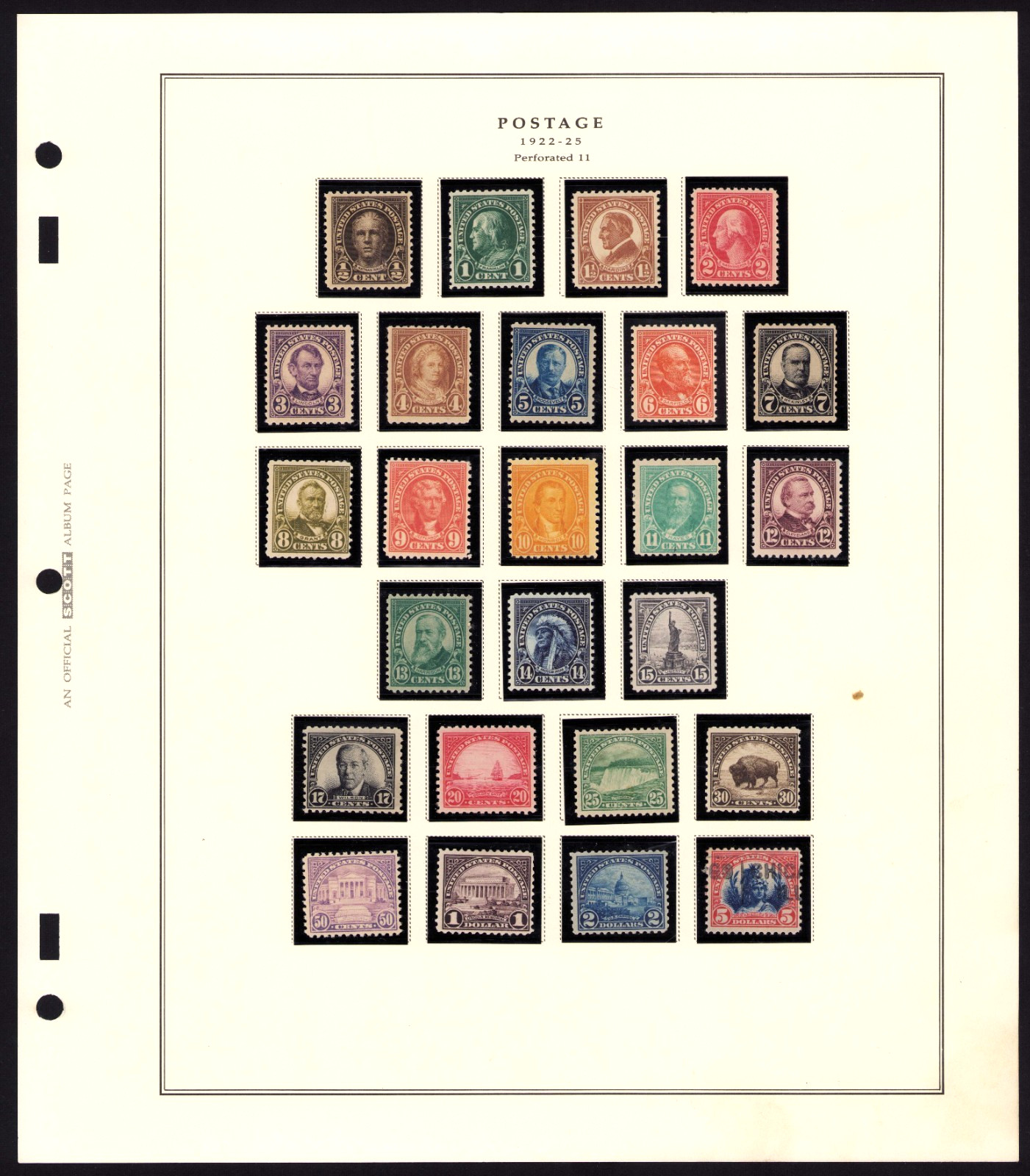 ALBUM READY US Definitive Stamps 1920s Sc# 551~623 Mint in Mounts VF cv$747 _mg
