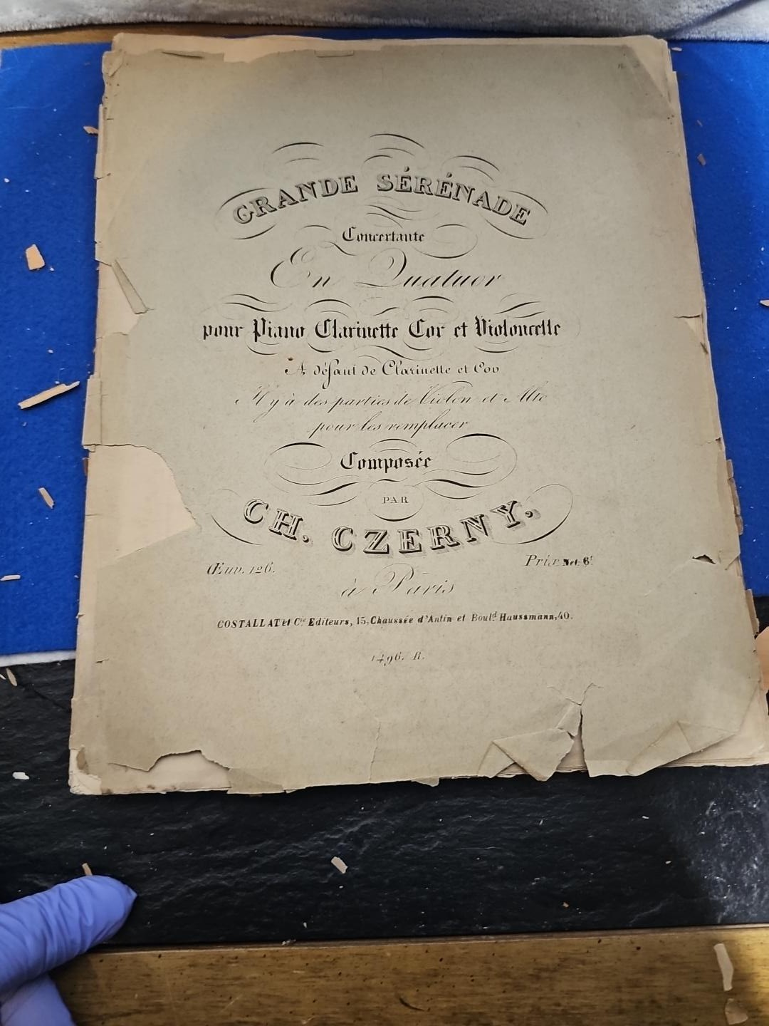 Antique Carl Czerny Grande Serenade Concertante Op126 Score Paris Rare