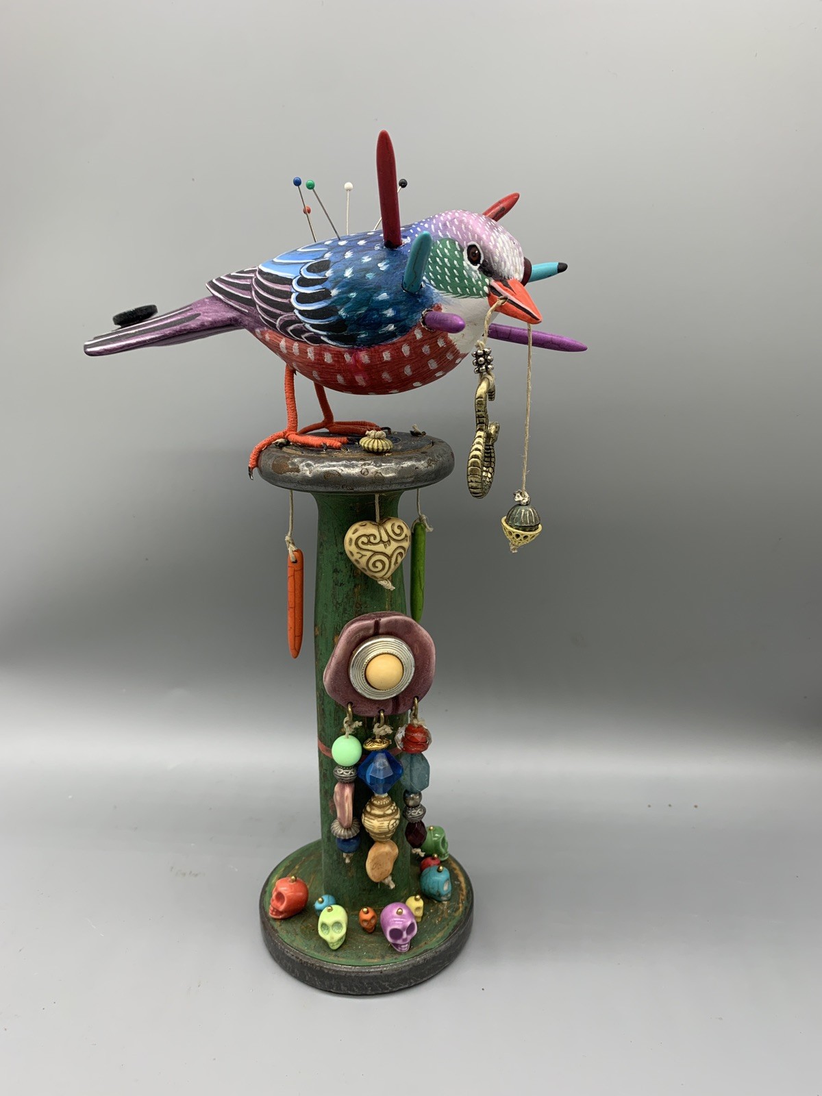 Steampunk Bird Sculpture Assemblage Art