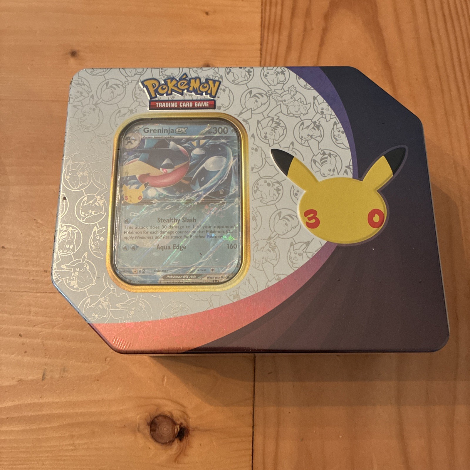 Pokémon TCG 30th Anniversary Greninja ex Tin Factory Sealed - In hand Pokémon TCG 30th Anniversary Greninja ex Tin Factory Sealed - In hand