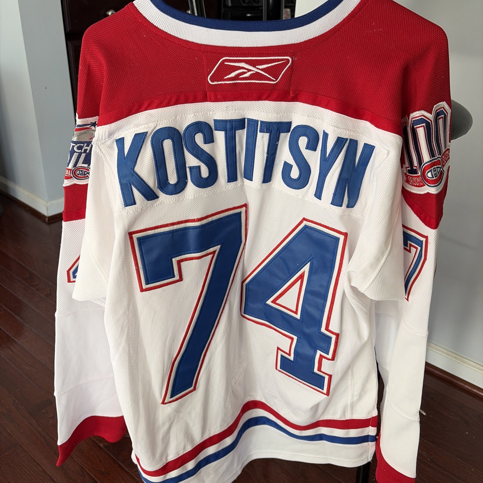 Vintage Montreal Canadiens Jersey Men M White CCM 2009 kostitsyn 74