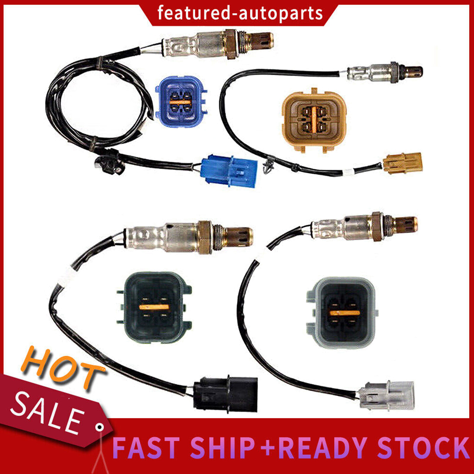 4PCS Oxygen Sensor Up+Down For Kia Sorento 3.3L V6 2014 2015 2016 2017 2018