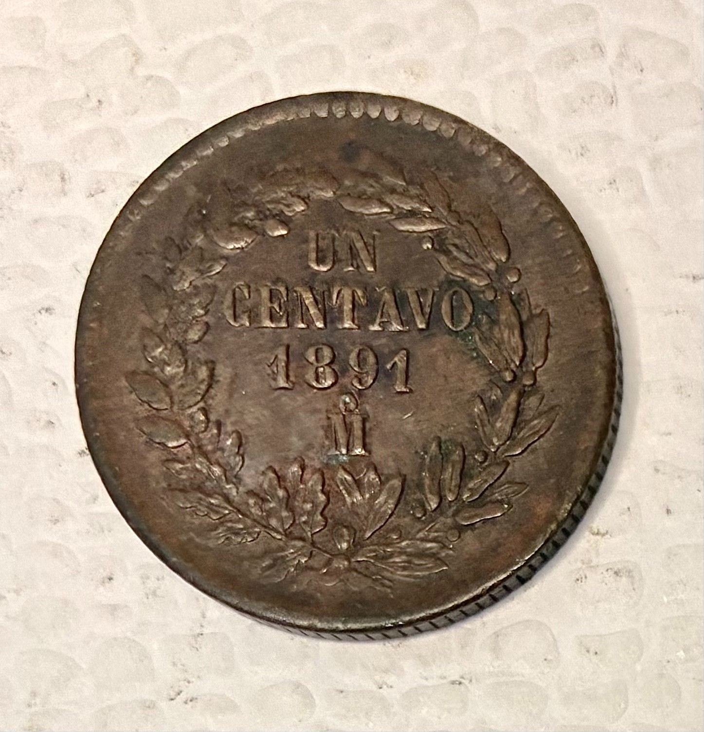 1891-Mo Mexico 1 Centavo, Lightly Circulated 1891-Mo Mexico 1 Centavo, Lightly Circulated