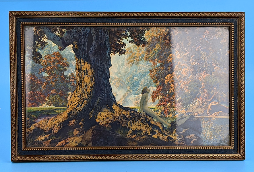 Maxfield Parrish Lithograph - Dreaming - House of Art NY Original Frame