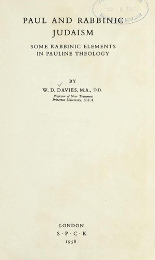 Paul and Rabbinic Judaism : Some Rabbinic Elements in Pauline The Paul and Rabbinic Judaism : Some Rabbinic Elements in Pauline The