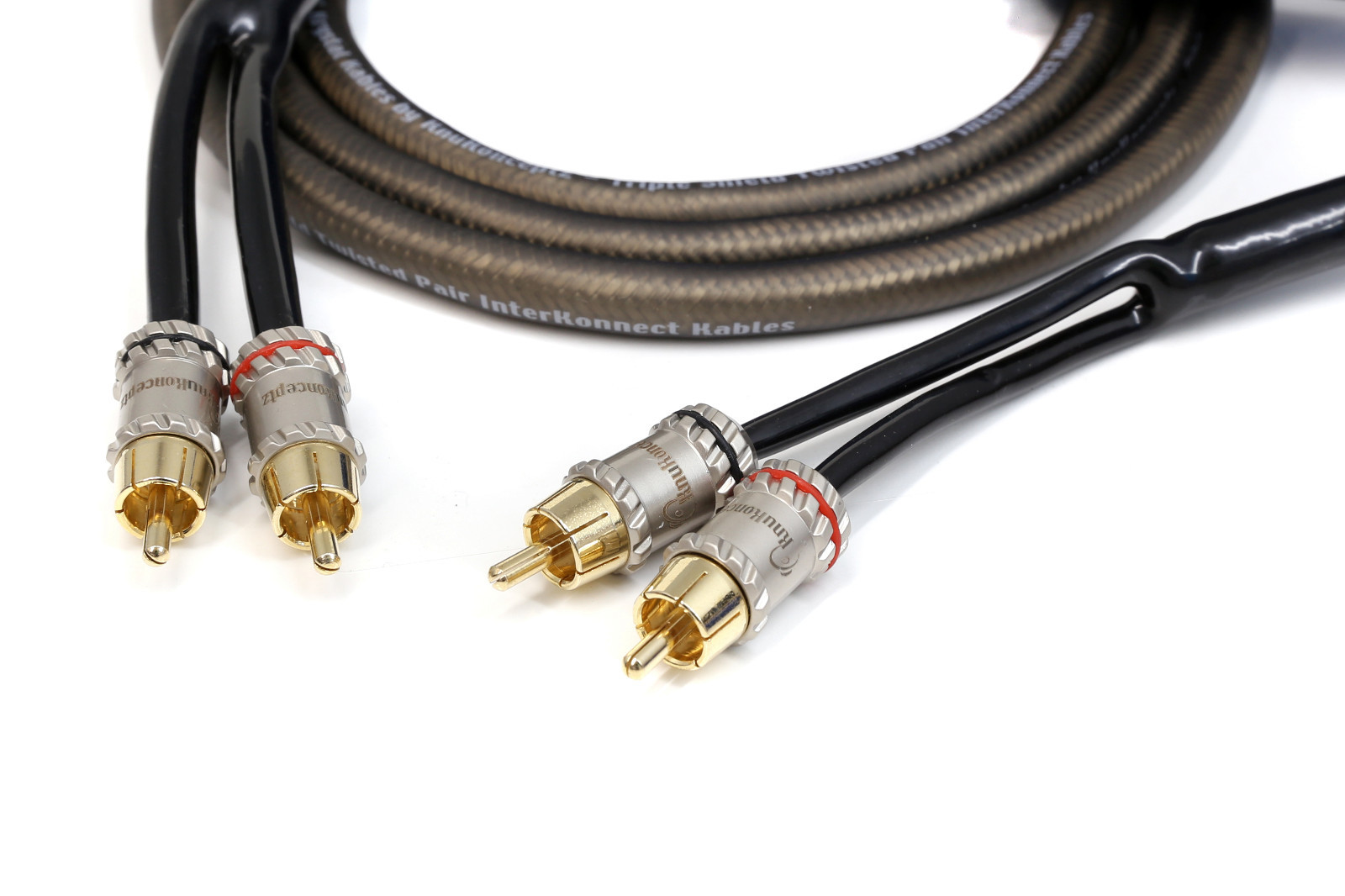 KnuKonceptz Krystal OFC Twisted Pair Triple Shielded 2 Channel RCA Cable 1.5ft 