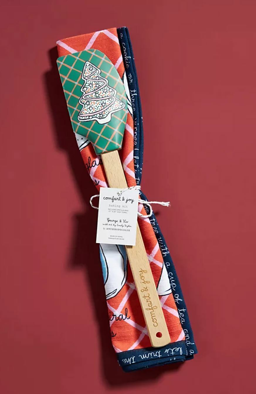 Anthropologie George and Viv Comfort and Joy Bundle Spatula Kitchen Towel Set