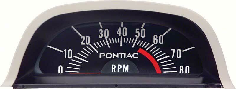 1968 Pontiac Hood Tachometer 5500 Red Line 6 Cylinder GM Licensed