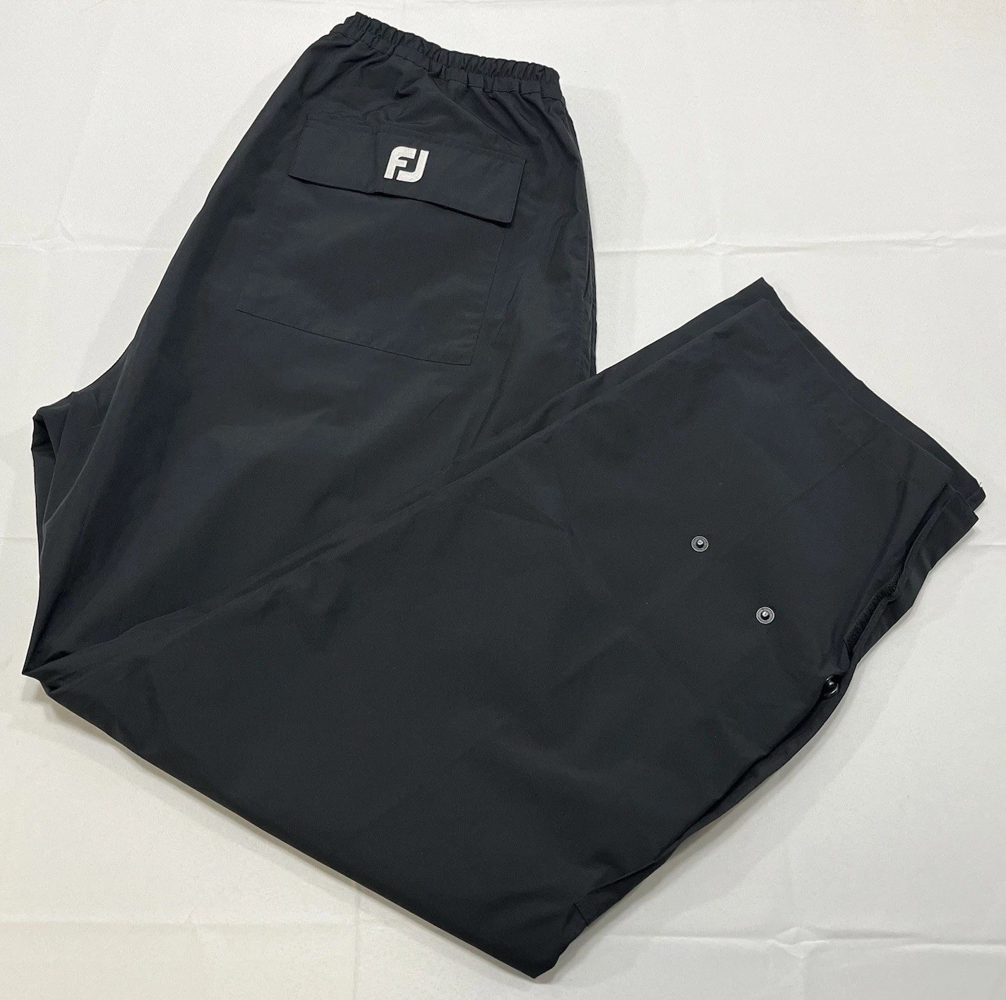 FootJoy DryJoys Men\'s Large Black Golf Rain Pants Elastic Drawstring FootJoy DryJoys Men\'s Large Black Golf Rain Pants Elastic Drawstring