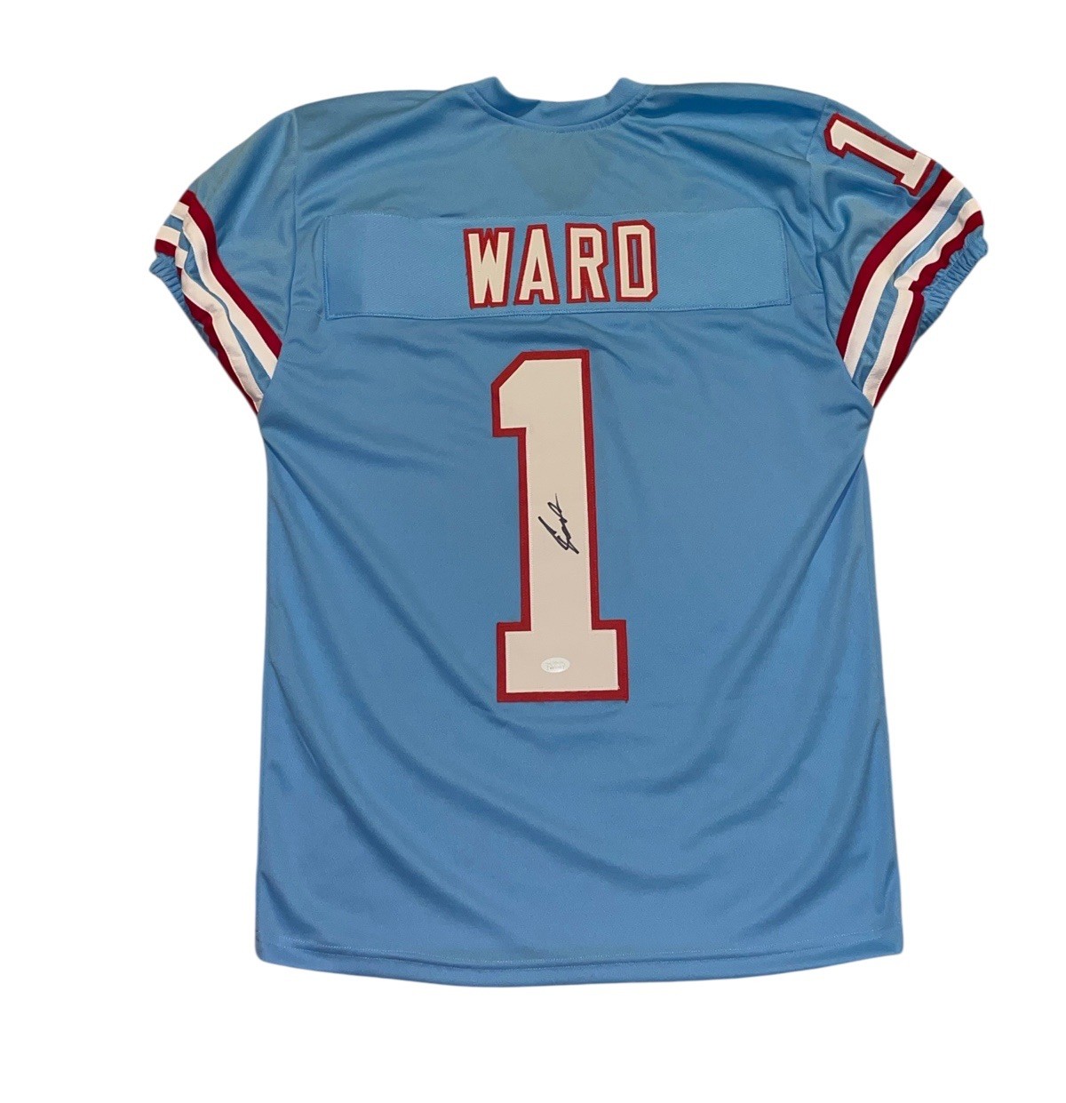 Cameron Cam Ward Tennessee Throwback Light Blue Autographed Signed Jersey JSA Cameron Cam Ward Tennessee Throwback Light Blue Autographed Signed Jersey JSA