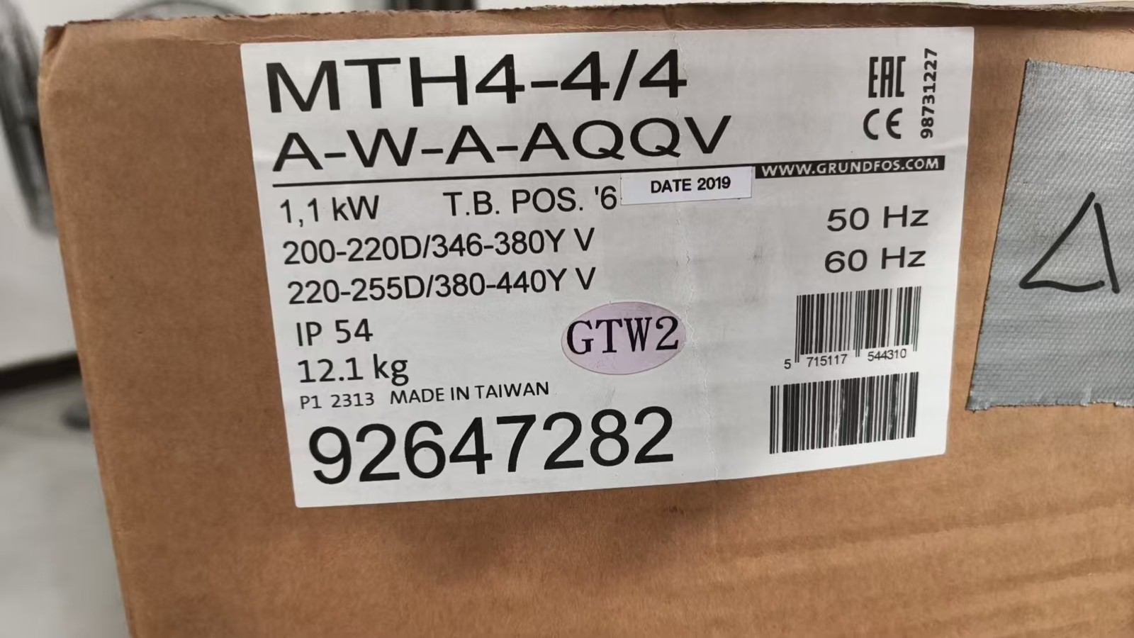 NEW GRUNDFOS MTH4-4/4 A-W-A-AQQV MTH4-4/4 A-W-A-AQQV booster pump shipping Via NEW GRUNDFOS MTH4-4/4 A-W-A-AQQV MTH4-4/4 A-W-A-AQQV booster pump shipping Via