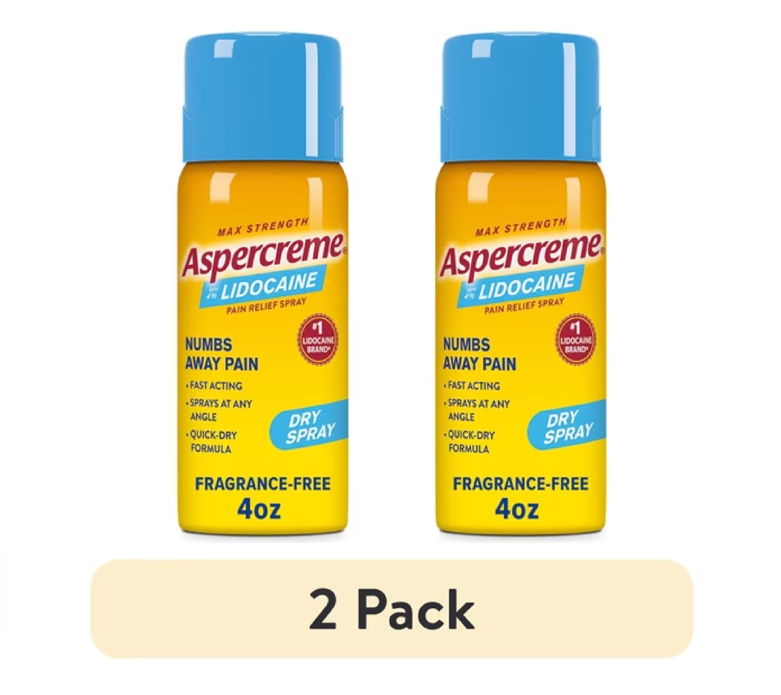 Aspercreme with Lidocaine Maximum Strength Pain Relief Cream 4 Oz 2 pack