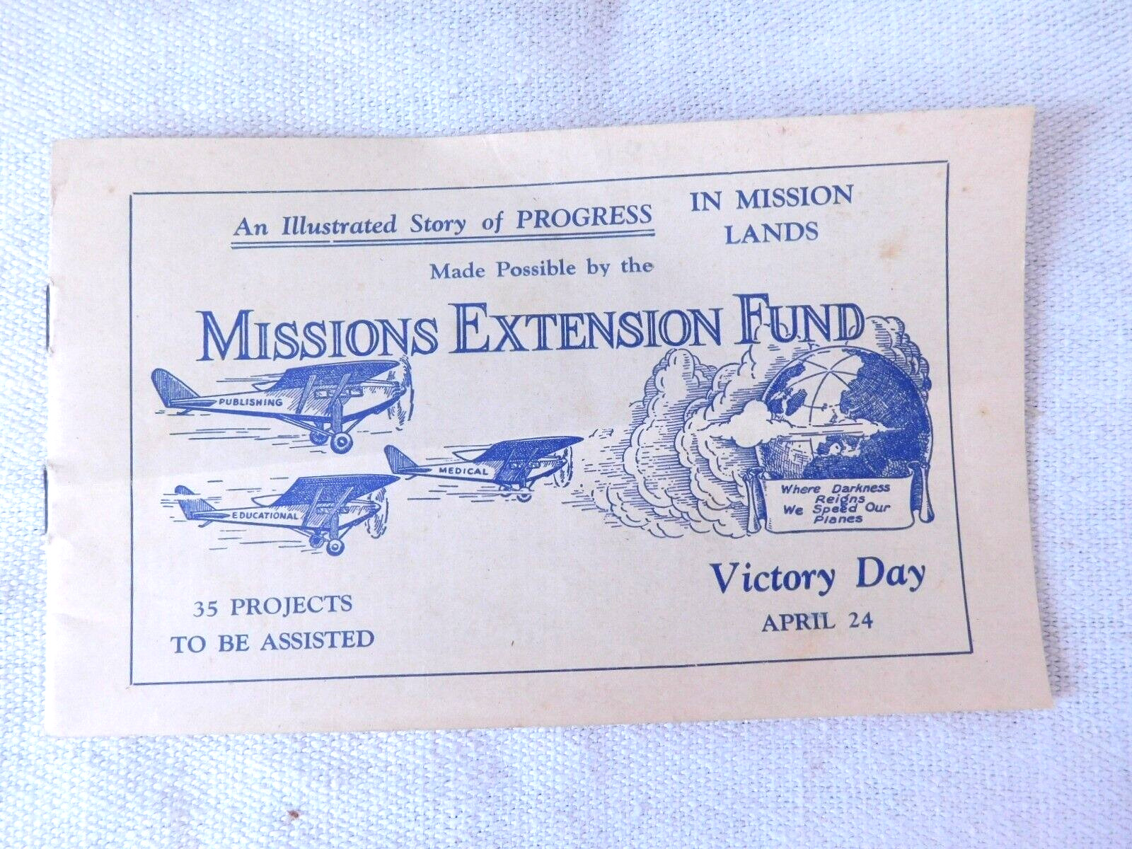 Vintage 1937 Mission Extension Fund Pledge Booklet with Pictures