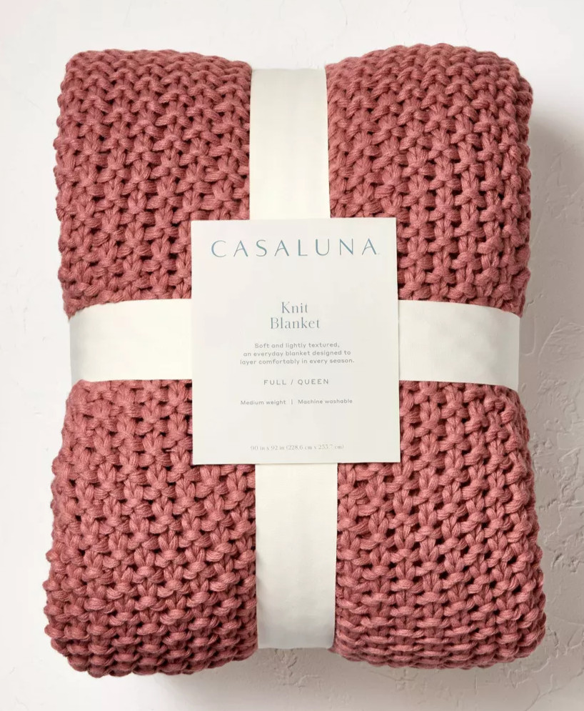Casaluna Chunky Sweater Knit Bed Blanket Throw KING 92\
