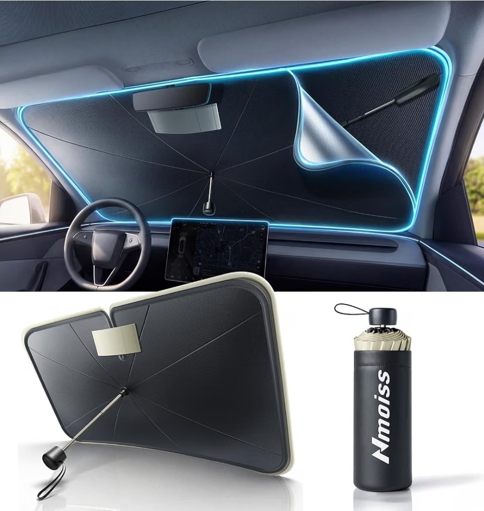 Nmoiss 2026 Upgraded  True Dual Layer Air Cool Windshield Sun Shade Umbrella