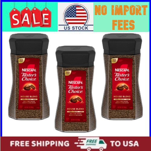 3PACK NESCAFÉ Taster\'s Choice House Blend Light Medium Roast Instant Coffee 7oz
