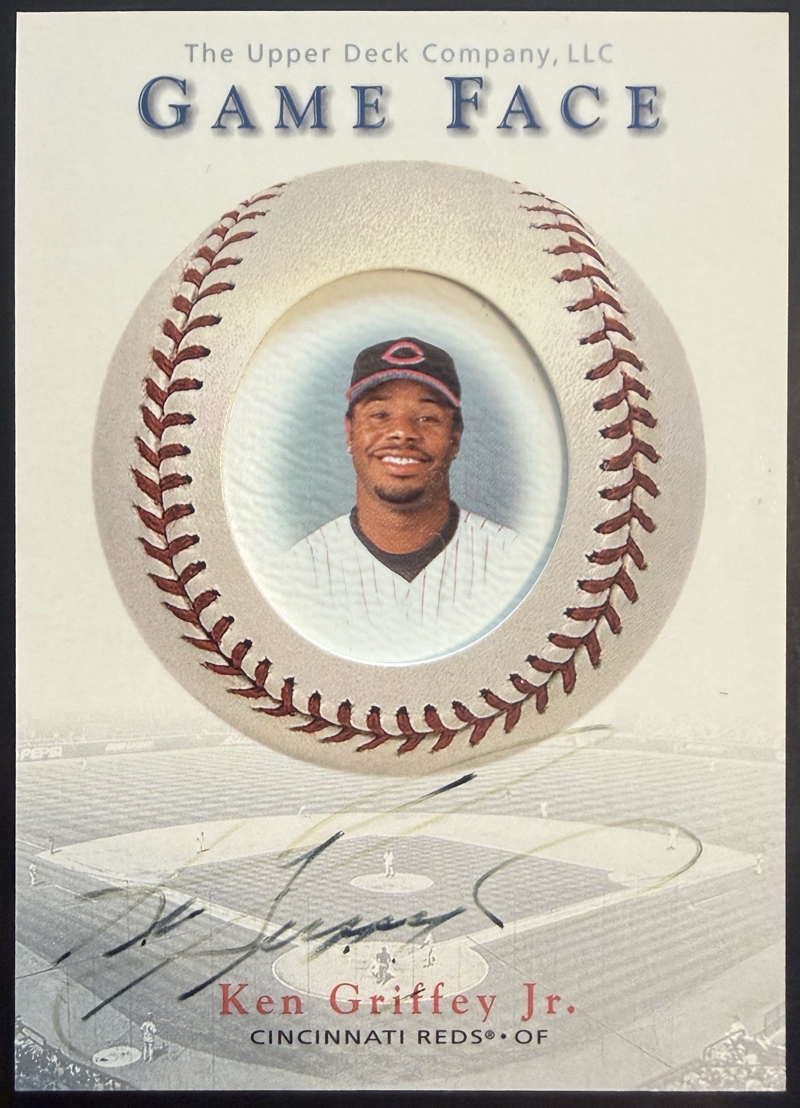 Upper Deck 2003 Game Face Auto Autographs Ken Griffey Jr. Auto #A-KG Upper Deck 2003 Game Face Auto Autographs Ken Griffey Jr. Auto #A-KG