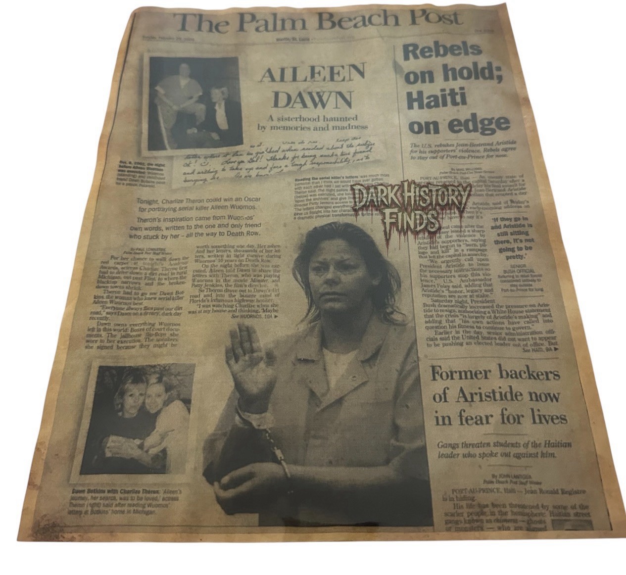 Aileen Wuornos Dawn Botkins Newspaper Headline The Palm Beach Post Aileen Wuornos Dawn Botkins Newspaper Headline The Palm Beach Post