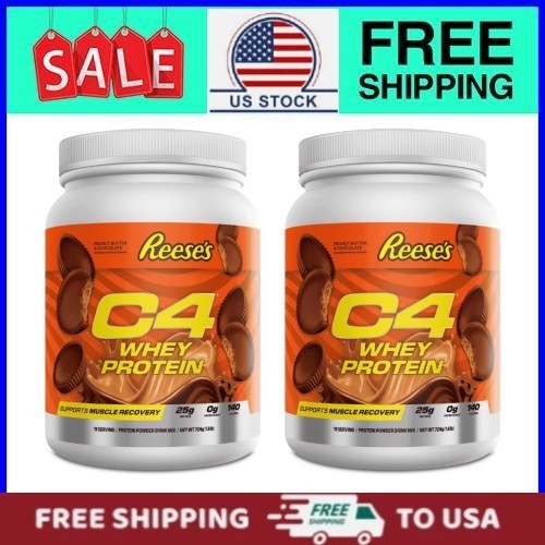 2 pack,C4 Whey Protein Powder, Reese\'s Peanut Butter Cup Flavor, 25g of Protein