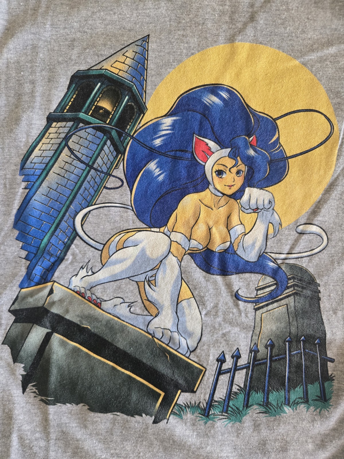 Darkstalkers Felicia Lewd Catgirl Shirt Mens Medium Sexy Neko Capcom