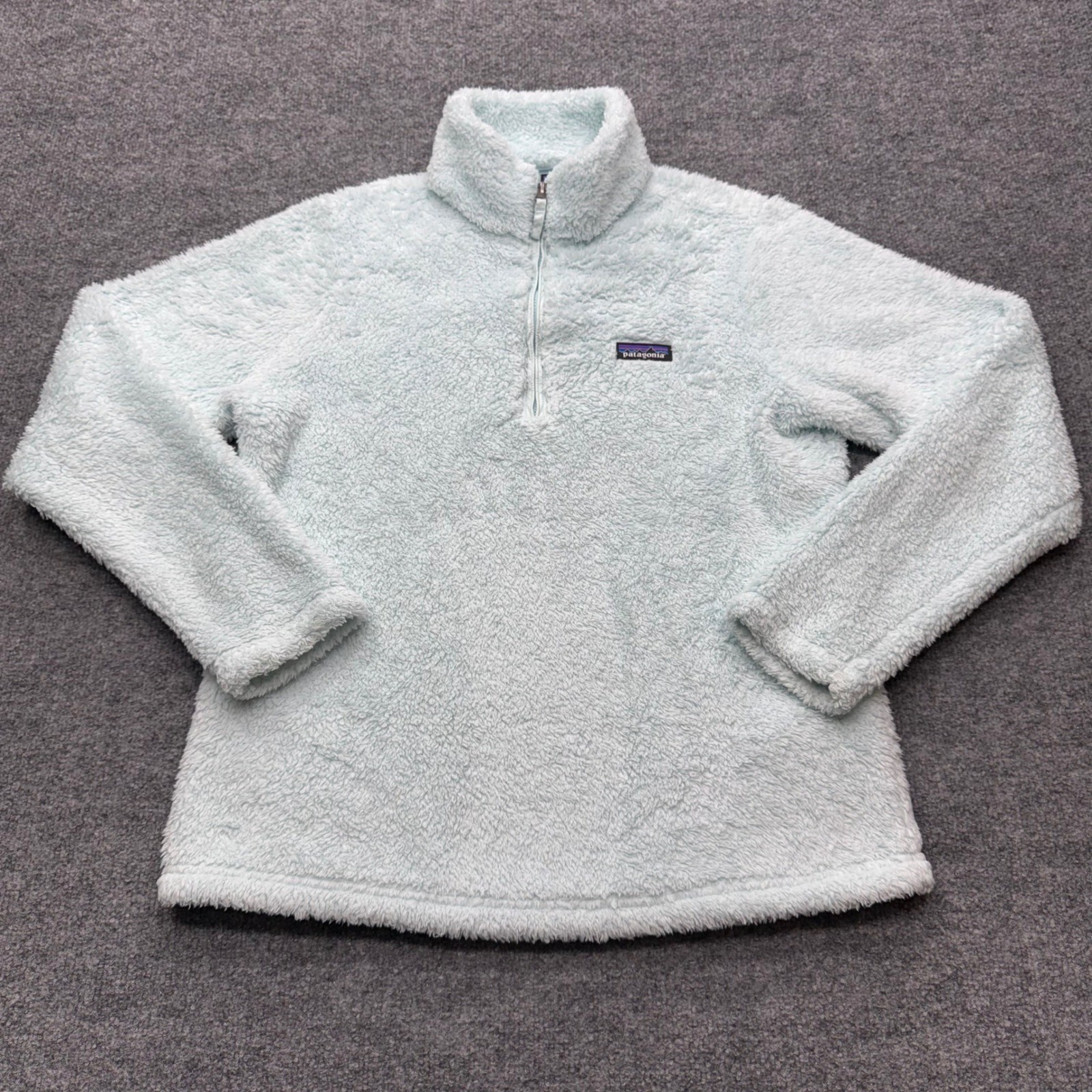 Patagonia Los Gatos Quarter Zip Fleece Pullover Light Blue Womens Large