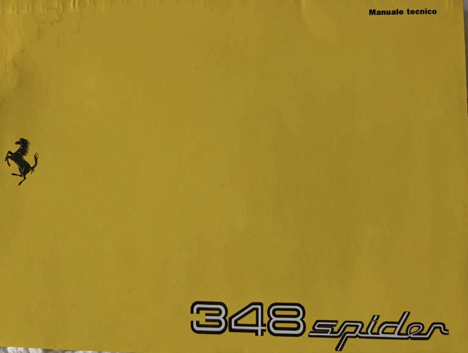Ferrari 348 Spider Complete Technical Manual in Italian 