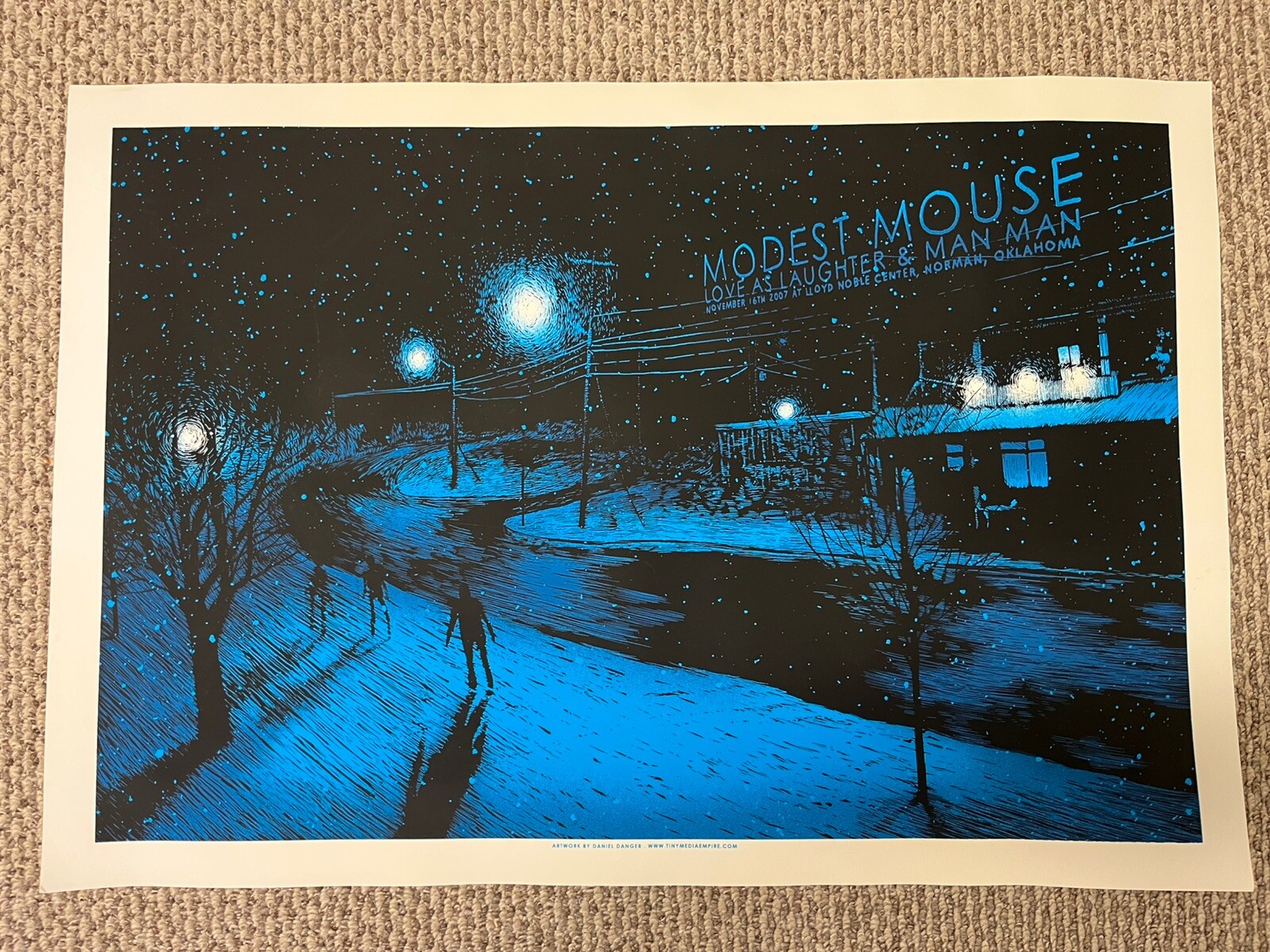 Authentic DANIEL DANGER 2007 Modest Mouse Gig Poster Screen Print 33x23 EUC