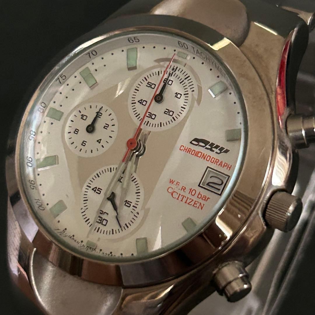 Working CITIZEN OXY Citizen Oxy Chronograph White Dial