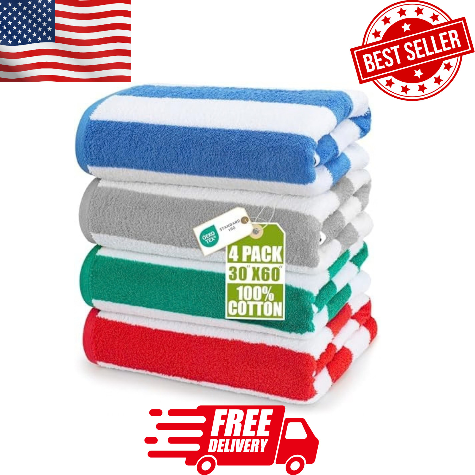 NEW Cabana Stripe Beach Towel 30 NEW Cabana Stripe Beach Towel 30