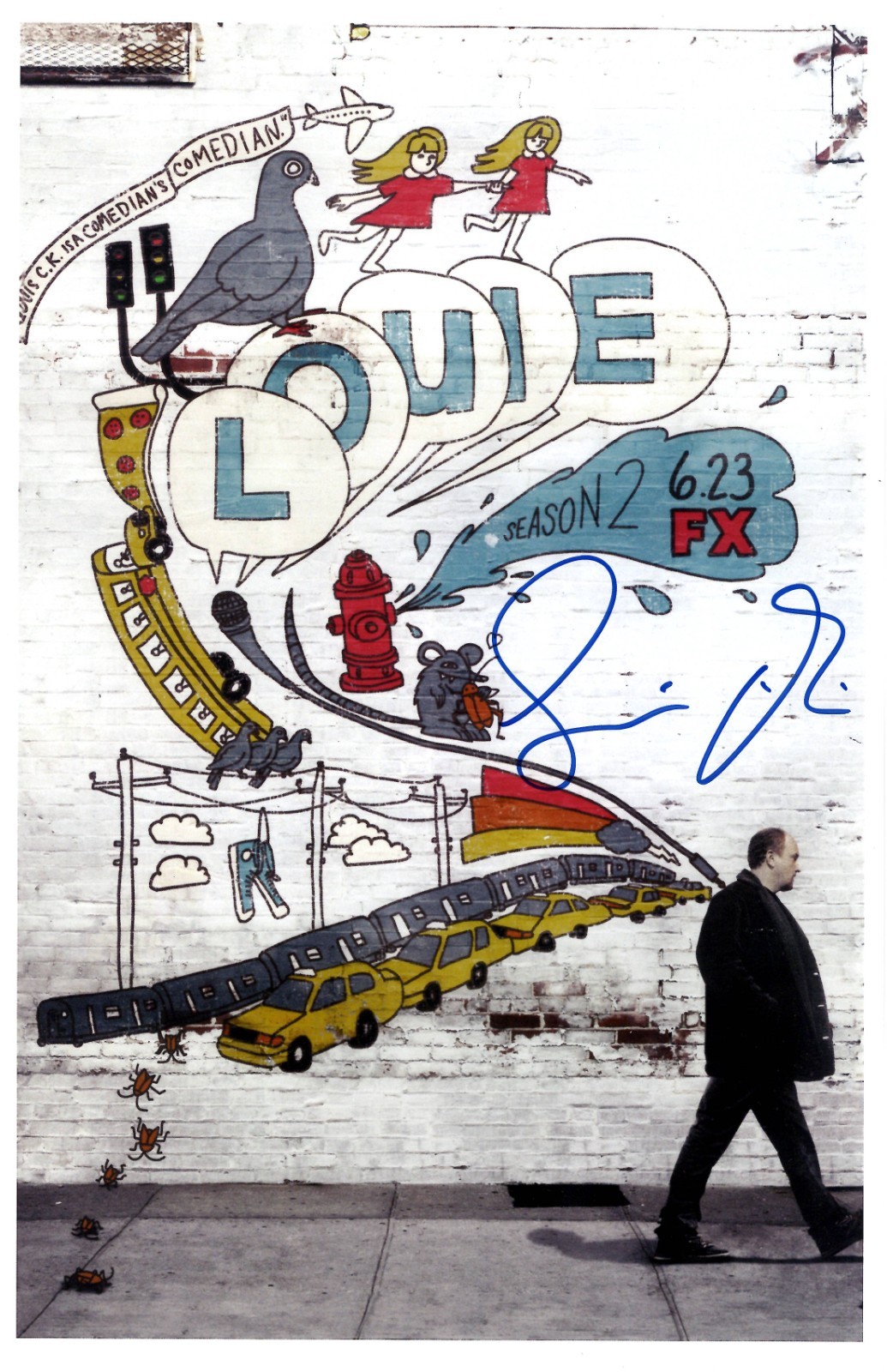 LOUIE-SEASON 2 Signed Poster 11x17 Louis C.K.