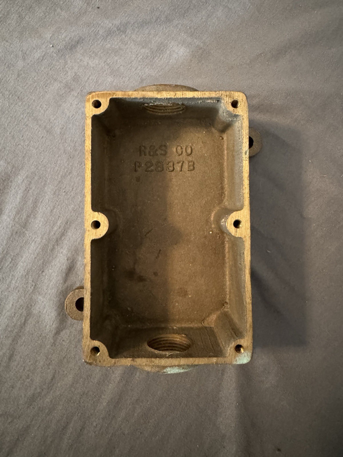 Vintage Russell & Stoll R&S Co Cast Brass Marine Junction Box P2837B
