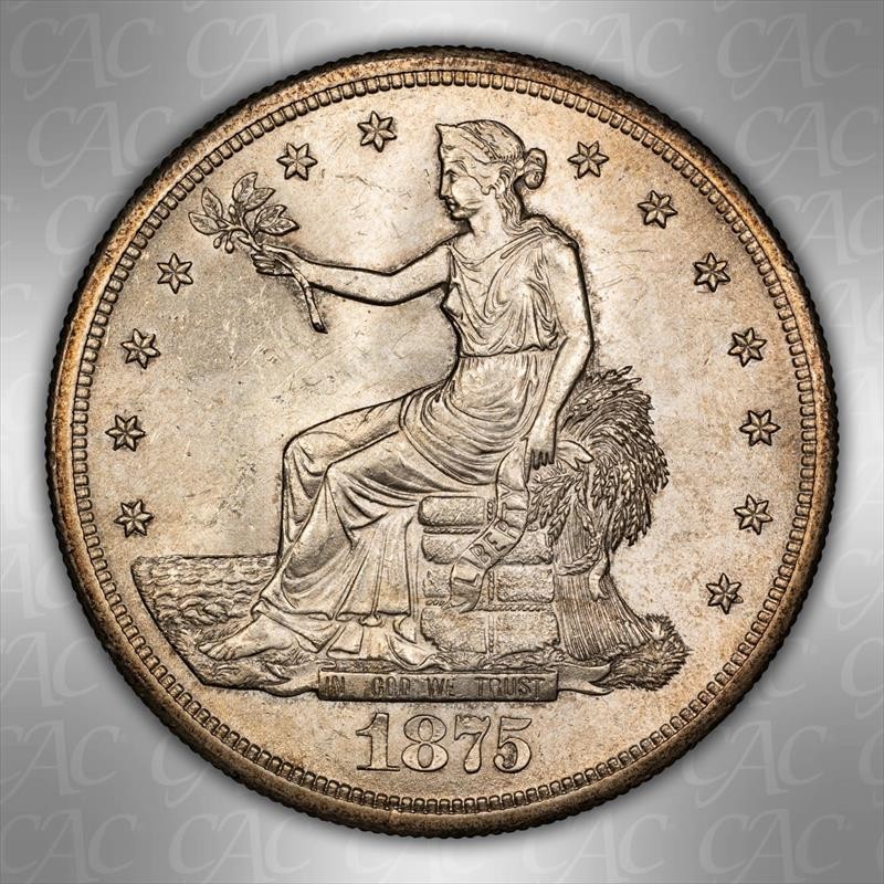 1875-S Trade $1 CACG MS 62