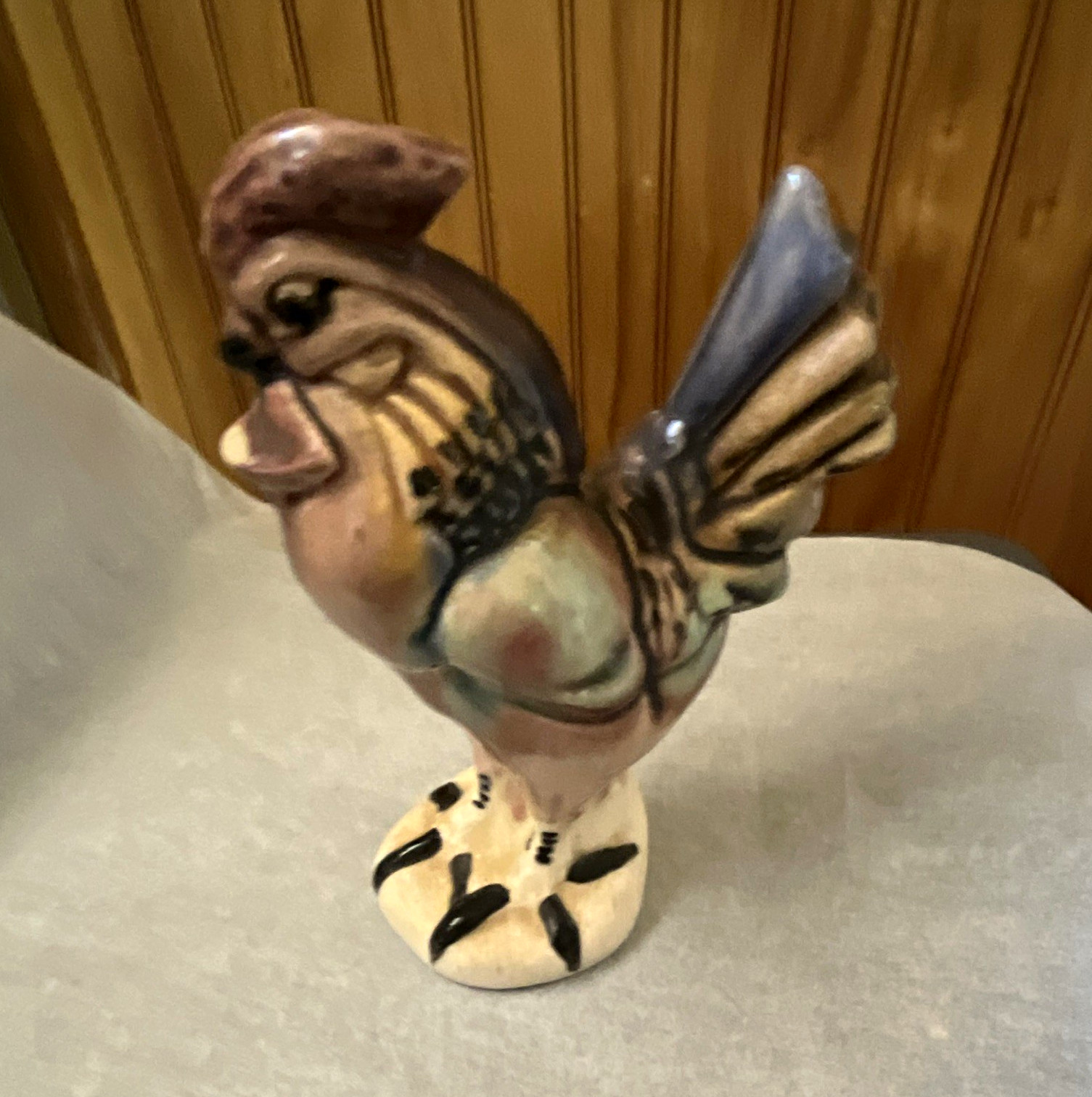 Vintage mid-century Leslie Furlong Rooster sculpture