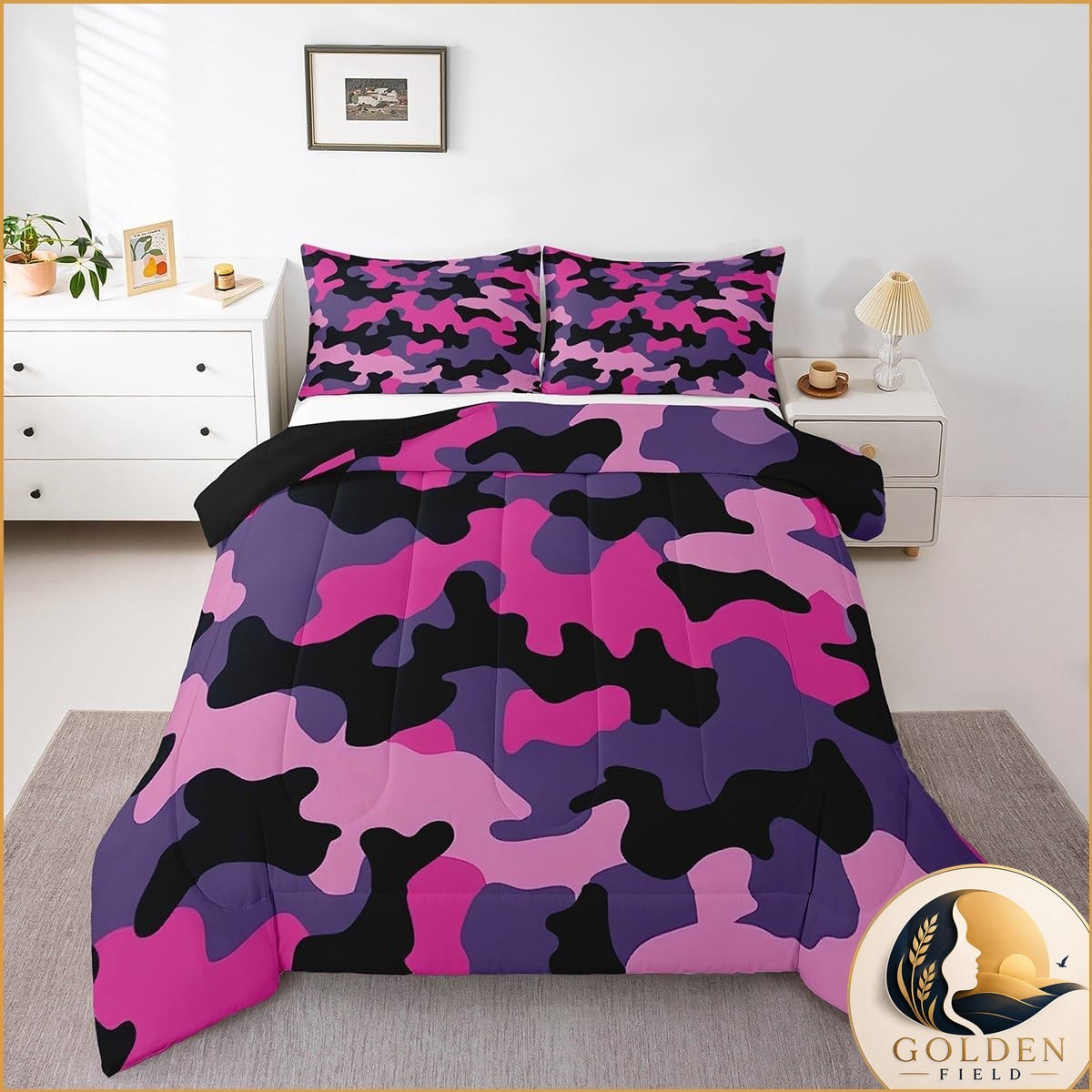 Erosebridal Camouflage Comforter Set Queen Size Army Camo