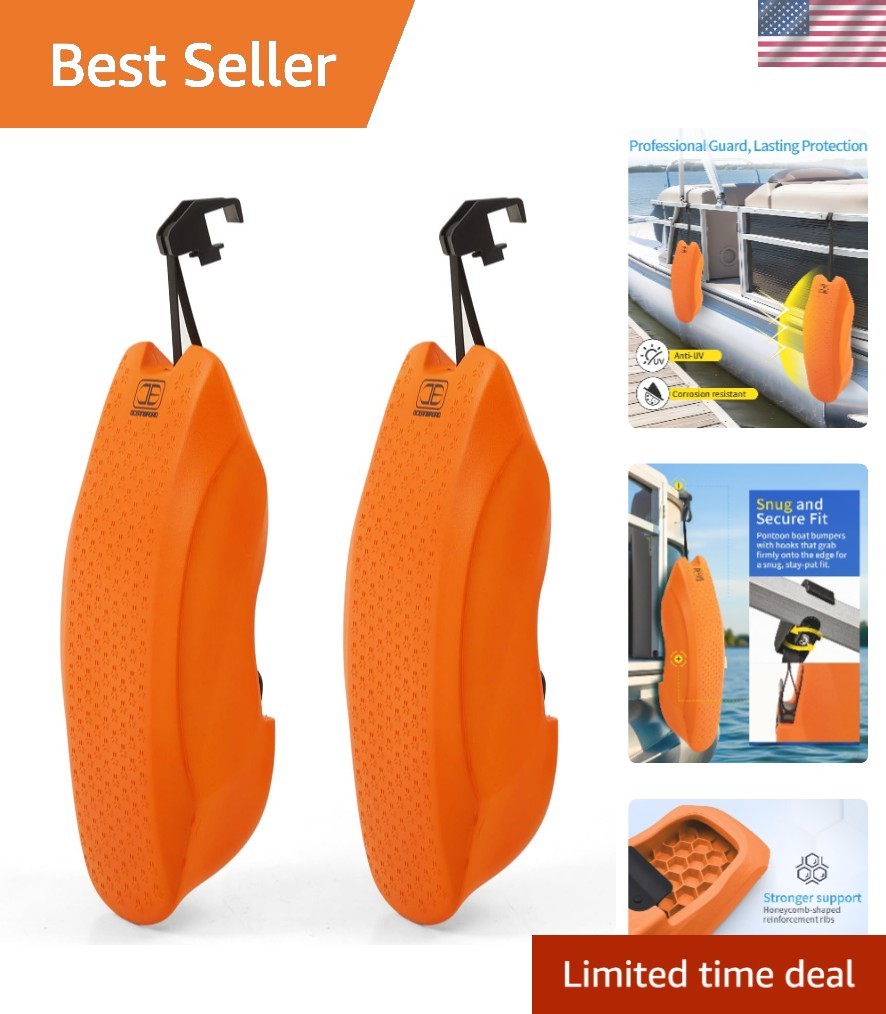 Rail-Mounted Pontoon Fenders 2-Pack - UV Resistant EVA Foam Protection