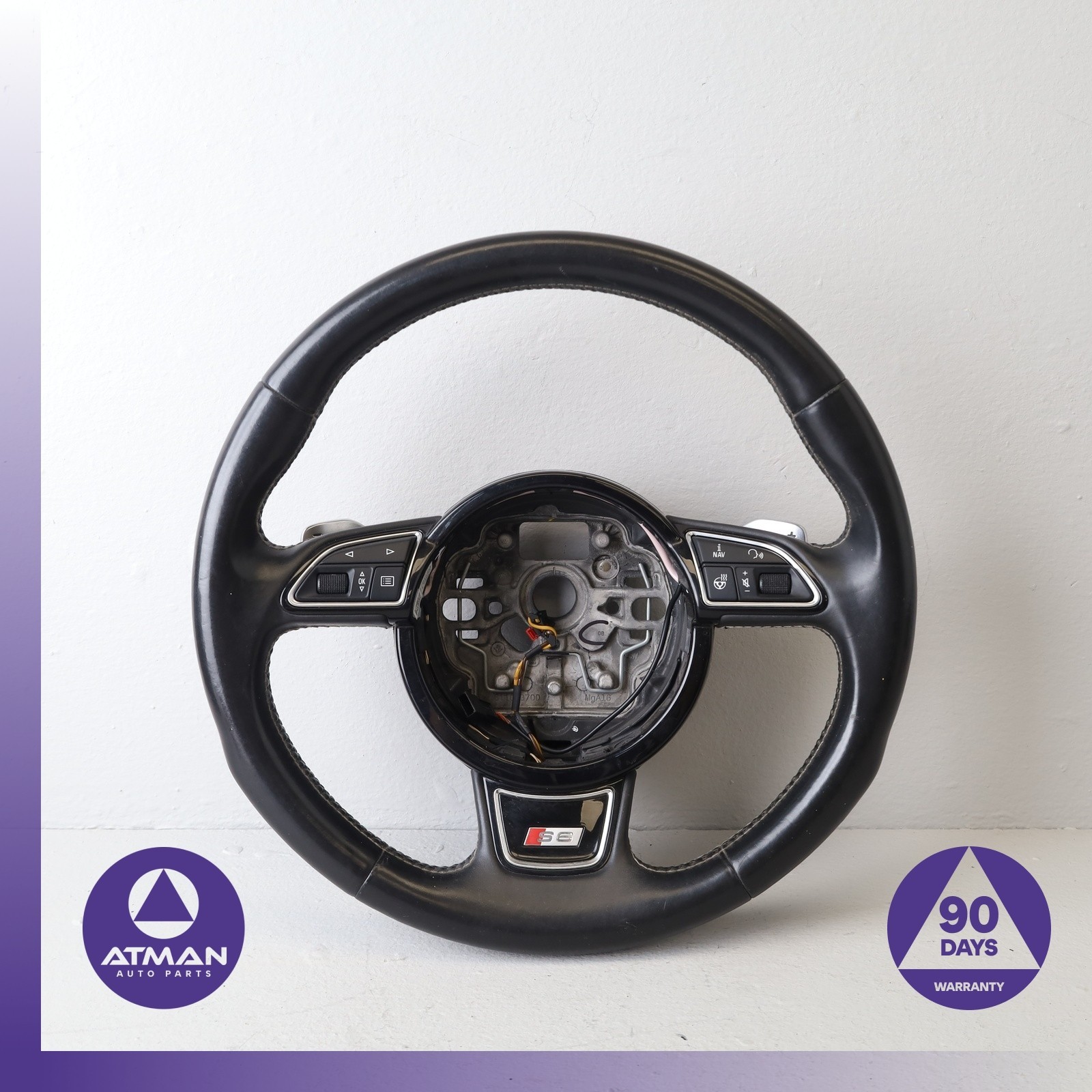 12-18 Audi C7 S6 Sport Heated Leather Steering Wheel w/ Shifter Paddles OEM