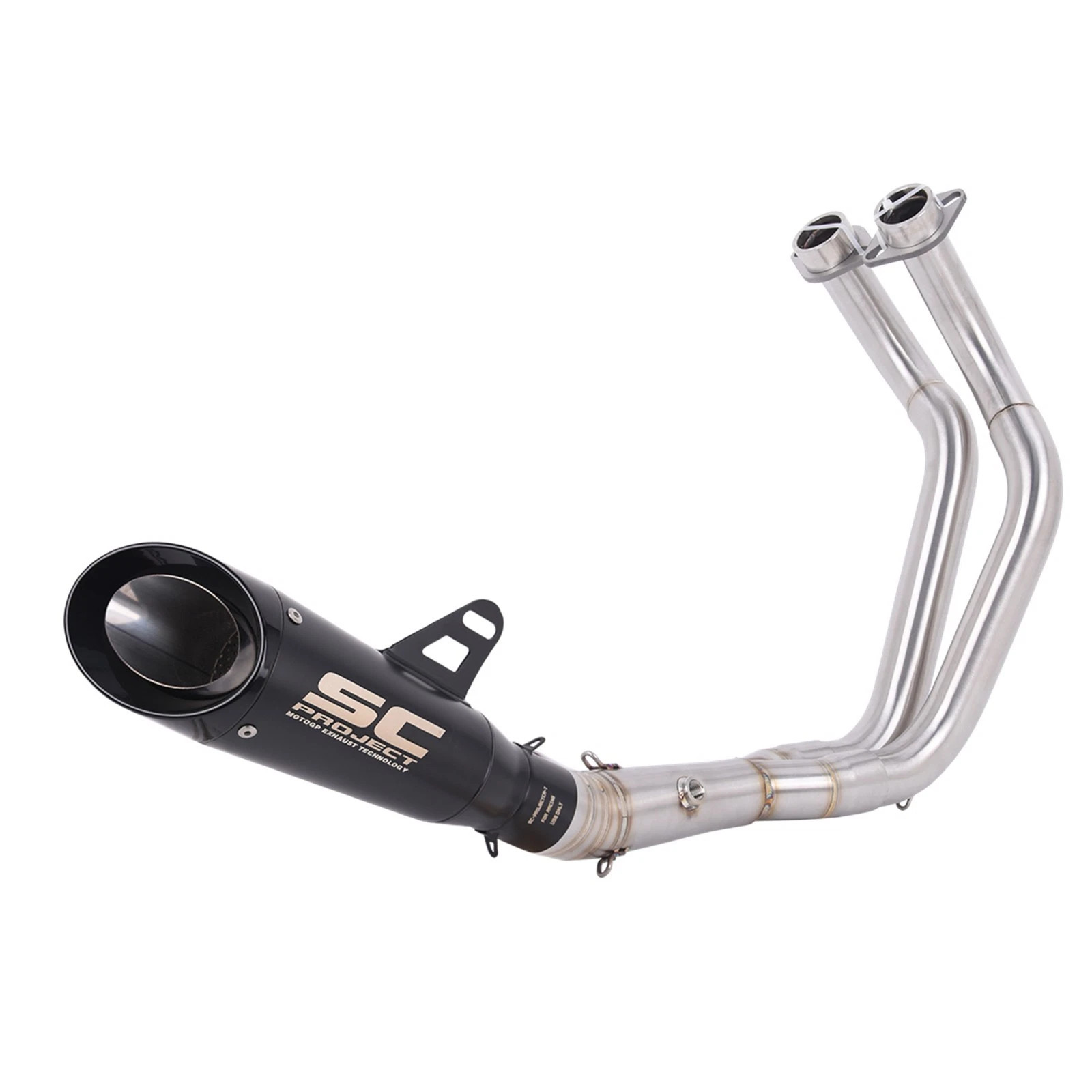 For 2021-2026 Yamaha YZF MT07 Full System Exhaust Header Pipe Black Muffler