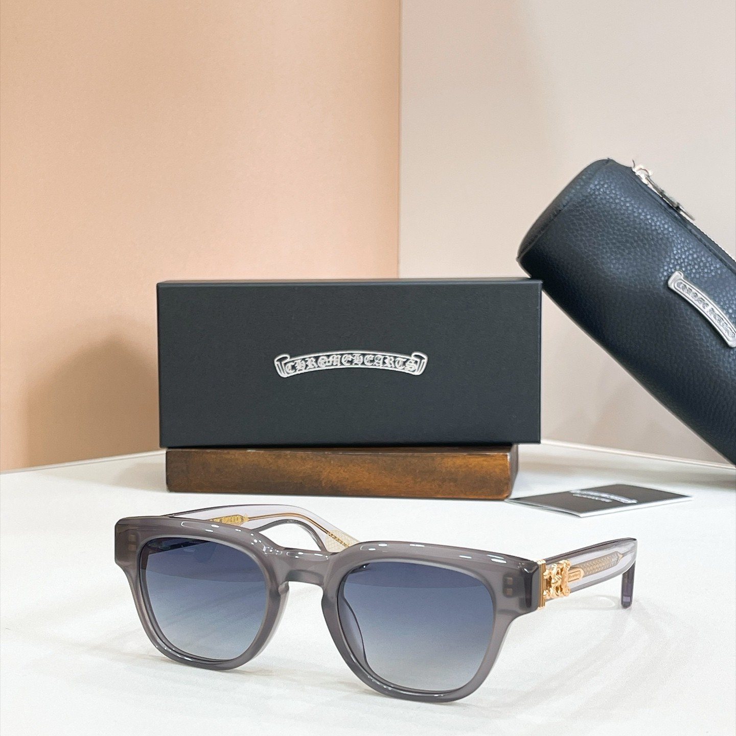 Chrome Hearts Cuntvoluted Sunglasses Gray Crystal Blue 49-23-147 With New Case Chrome Hearts Cuntvoluted Sunglasses Gray Crystal Blue 49-23-147 With New Case