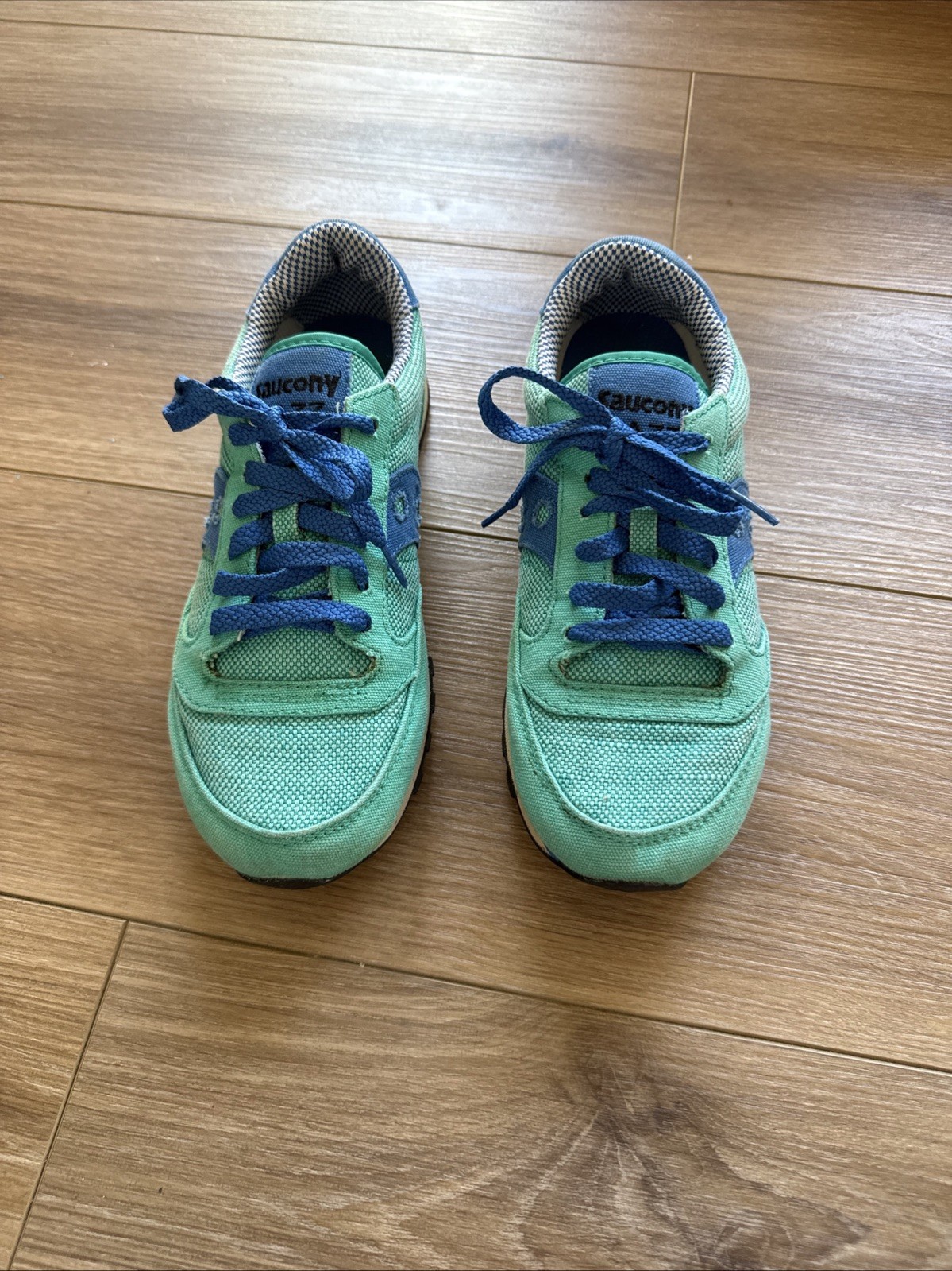 Womens Saucony Jazz original sneakers turquoise and blue size 7.5 PREOWNED Womens Saucony Jazz original sneakers turquoise and blue size 7.5 PREOWNED