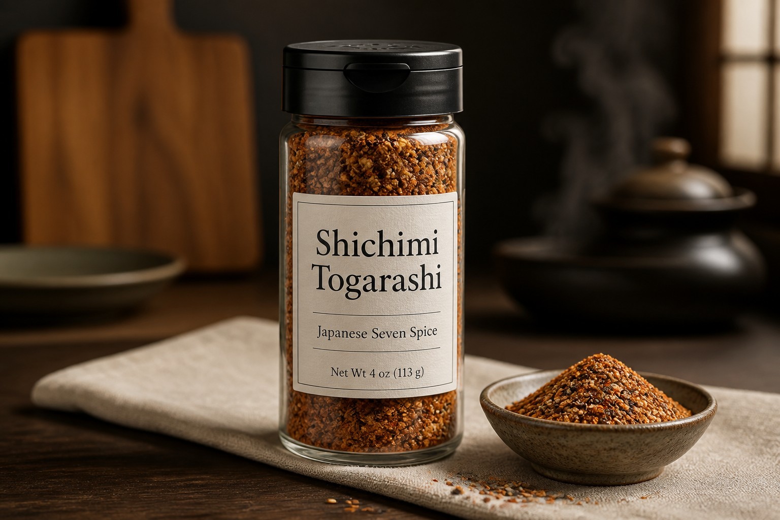 Shichimi Togarashi. Made In Quangdong, China. 3.5 Ounce Bottle Shichimi Togarashi. Made In Quangdong, China. 3.5 Ounce Bottle