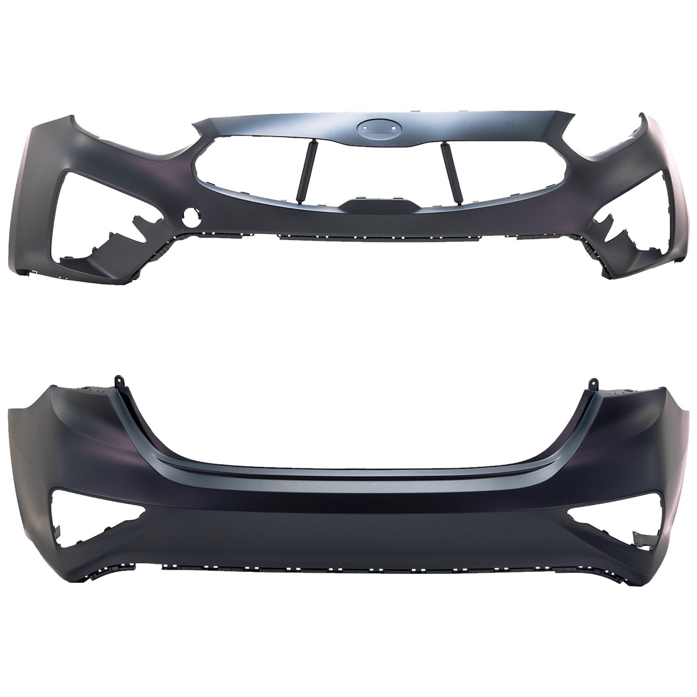 Set of 2 Bumper Covers Front & Rear for Kia Forte 2019-2021 Pair