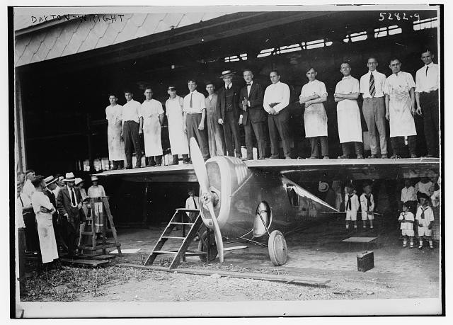 Dayton Ohio Dayton-Wright Plane Factory Workers 1910s Aircraft Hangar