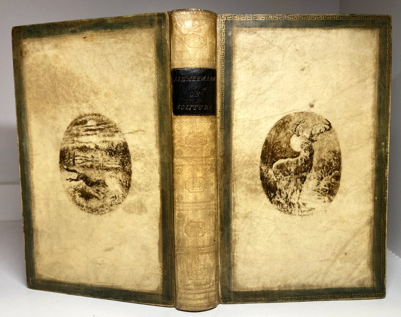 1792 Zimmermann SOLITUDE Edwards Halifax Vellum FORE-EDGE PAINTING Rare