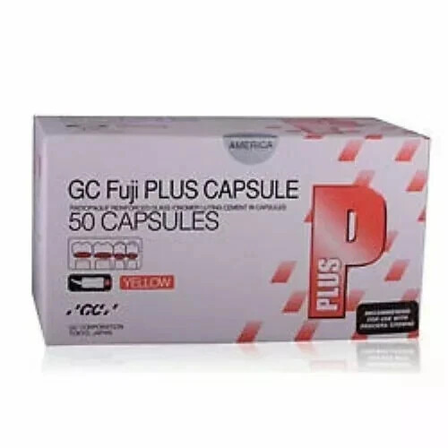 GC FUJI PLUS LUTING CEMENT YELLOW - 50 CAPSULES Long Expiry